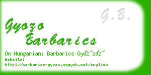 gyozo barbarics business card